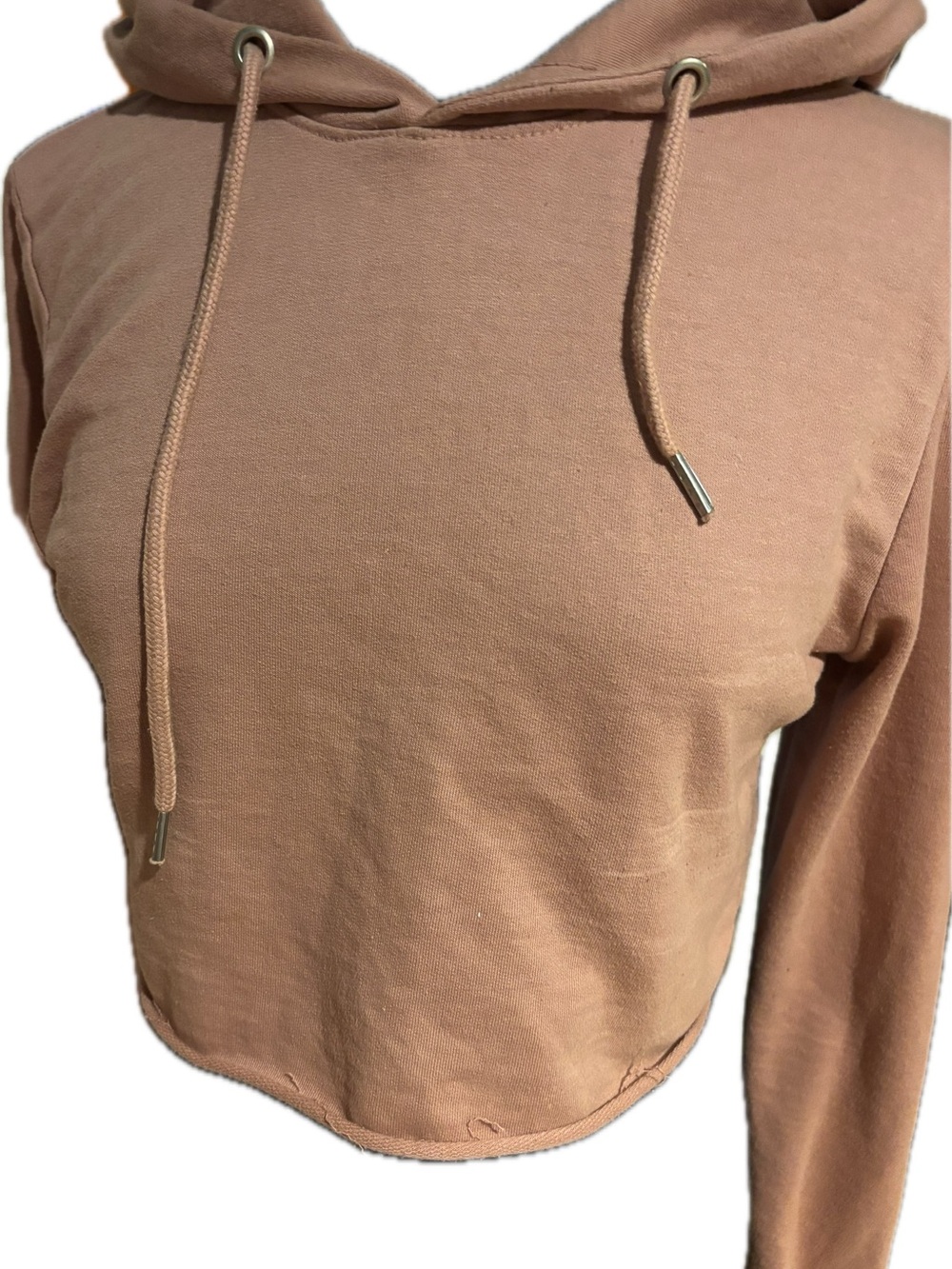 Boohoo Women's Cropped Hoodie in Dusty Peach
